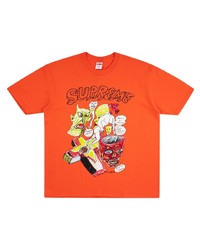 T-shirt à col rond imprimé orange Supreme