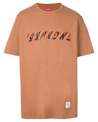 T-shirt à col rond imprimé orange Supreme