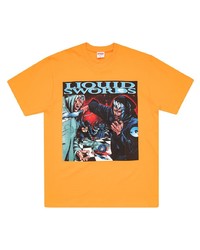 T-shirt à col rond imprimé orange Supreme