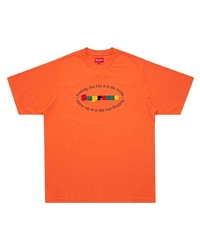 T-shirt à col rond imprimé orange Supreme