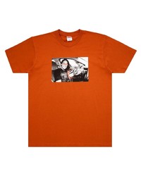 T-shirt à col rond imprimé orange Supreme