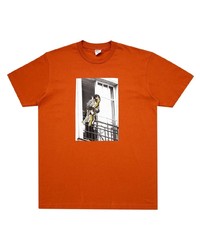 T-shirt à col rond imprimé orange Supreme