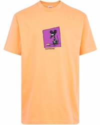 T-shirt à col rond imprimé orange Supreme