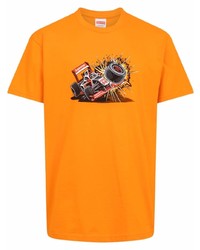 T-shirt à col rond imprimé orange Supreme