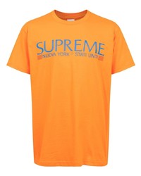 T-shirt à col rond imprimé orange Supreme