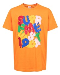 T-shirt à col rond imprimé orange Supreme