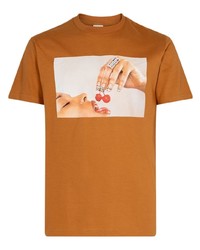 T-shirt à col rond imprimé orange Supreme
