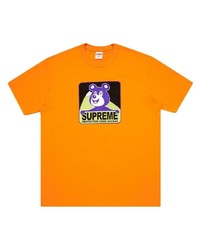 T-shirt à col rond imprimé orange Supreme