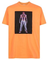 T-shirt à col rond imprimé orange Supreme