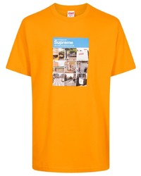 T-shirt à col rond imprimé orange Supreme