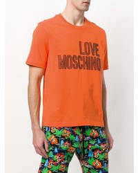 T-shirt à col rond imprimé orange Love Moschino