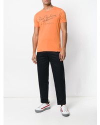 T-shirt à col rond imprimé orange Woolrich