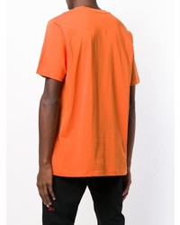 T-shirt à col rond imprimé orange Diesel