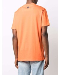 T-shirt à col rond imprimé orange Philipp Plein