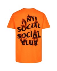 T-shirt à col rond imprimé orange Anti Social Social Club