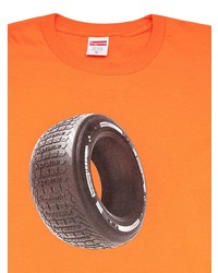 T-shirt à col rond imprimé orange Supreme