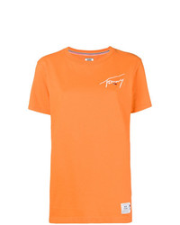 T-shirt à col rond imprimé orange Tommy Jeans