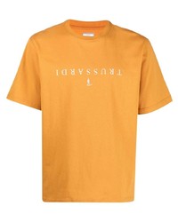 T-shirt à col rond imprimé orange Trussardi