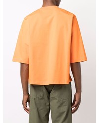 T-shirt à col rond imprimé orange Jacquemus