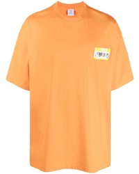T-shirt à col rond imprimé orange Vetements
