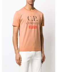 T-shirt à col rond imprimé orange CP Company