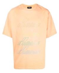 T-shirt à col rond imprimé orange We11done