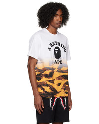 T-shirt à col rond imprimé orange BAPE