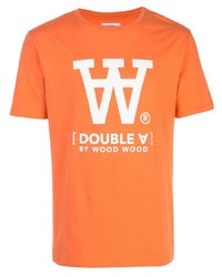 T-shirt à col rond imprimé orange Wood Wood