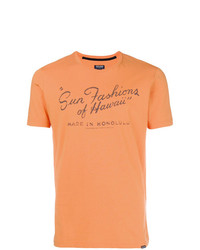 T-shirt à col rond imprimé orange Woolrich