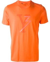 T-shirt à col rond imprimé orange Y-3