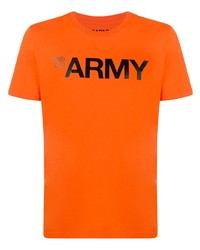 T-shirt à col rond imprimé orange Yves Salomon