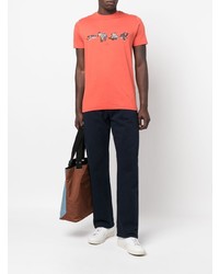 T-shirt à col rond imprimé orange PS Paul Smith