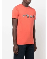 T-shirt à col rond imprimé orange PS Paul Smith