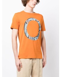 T-shirt à col rond imprimé orange PS Paul Smith