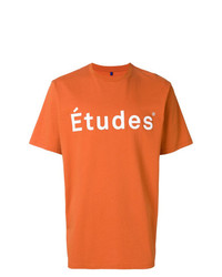 T-shirt à col rond imprimé orange Études