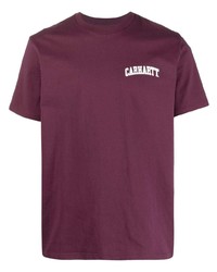 T-shirt à col rond imprimé pourpre foncé Carhartt WIP