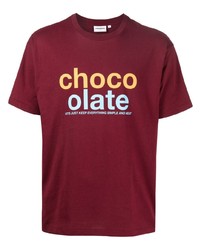 T-shirt à col rond imprimé pourpre foncé Chocoolate