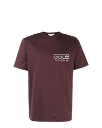 T-shirt à col rond imprimé pourpre foncé Golden Goose Deluxe Brand