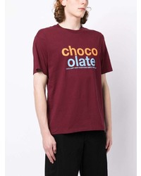 T-shirt à col rond imprimé pourpre foncé Chocoolate