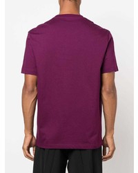 T-shirt à col rond imprimé pourpre foncé Versace