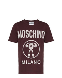T-shirt à col rond imprimé pourpre foncé Moschino