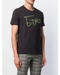 T-shirt à col rond imprimé pourpre foncé Etro