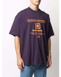 T-shirt à col rond imprimé pourpre foncé Vetements