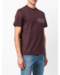 T-shirt à col rond imprimé pourpre foncé Golden Goose Deluxe Brand