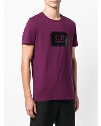 T-shirt à col rond imprimé pourpre foncé CP Company
