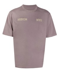 T-shirt à col rond imprimé pourpre Heron Preston