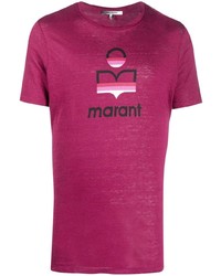 T-shirt à col rond imprimé pourpre Isabel Marant