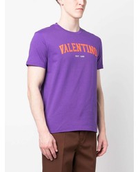 T-shirt à col rond imprimé pourpre Valentino