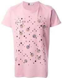 T-shirt à col rond imprimé rose