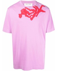 T-shirt à col rond imprimé rose 1017 Alyx 9Sm
